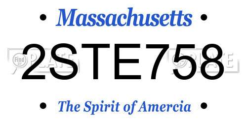 2STE758 Massachusetts License Plate
