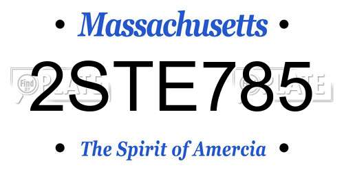 2STE785 Massachusetts License Plate