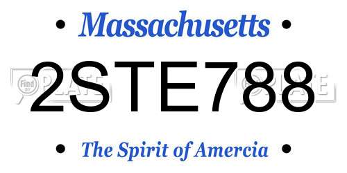 2STE788 Massachusetts License Plate