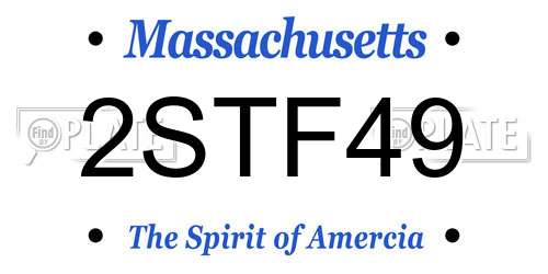 2STF49 Massachusetts License Plate