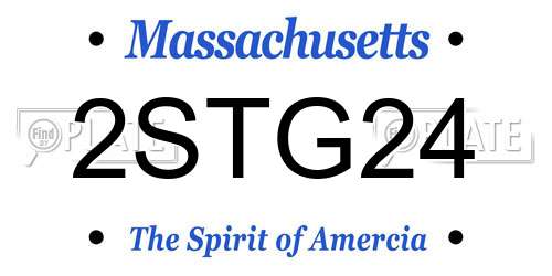 2STG24 Massachusetts License Plate