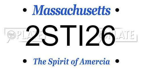 2STI26 Massachusetts License Plate