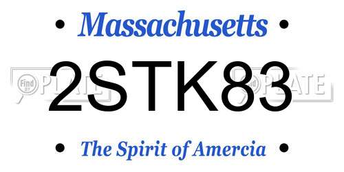 2STK83 Massachusetts License Plate