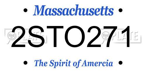 2STO271 Massachusetts License Plate