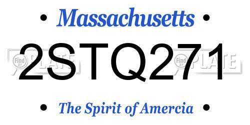 2STQ271 Massachusetts License Plate