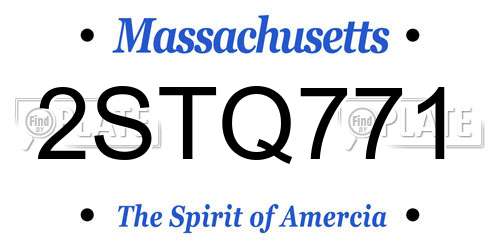 2STQ771 Massachusetts License Plate