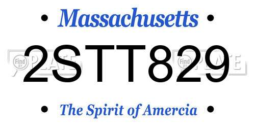 2STT829 Massachusetts License Plate