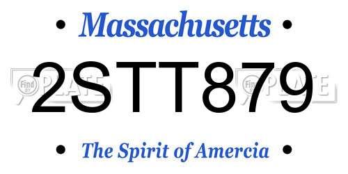 2STT879 Massachusetts License Plate