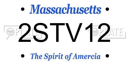 2STV12 Massachusetts License Plate