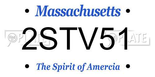 2STV51 Massachusetts License Plate