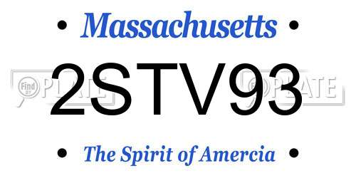 2STV93 Massachusetts License Plate