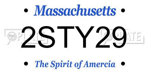 2STY29 Massachusetts License Plate