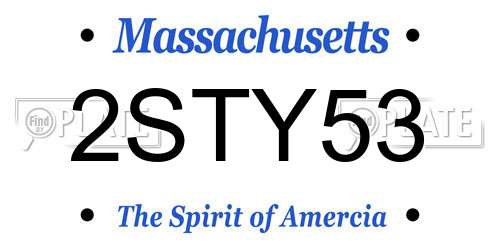 2STY53 Massachusetts License Plate