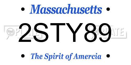 2STY89 Massachusetts License Plate