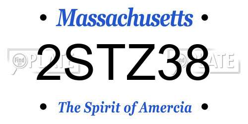 2STZ38 Massachusetts License Plate