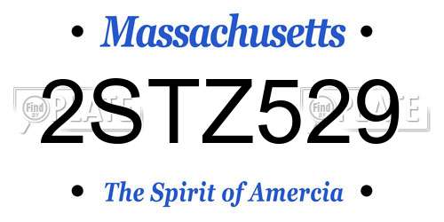 2STZ529 Massachusetts License Plate