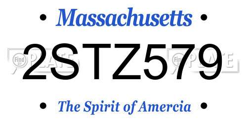 2STZ579 Massachusetts License Plate