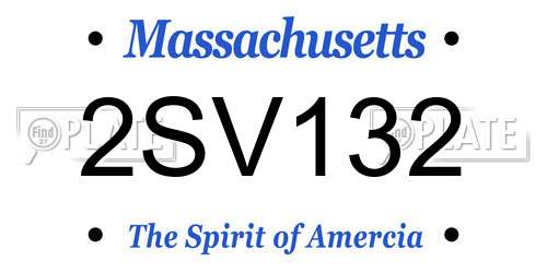 2SV132 Massachusetts License Plate