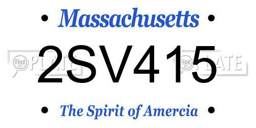 2SV415 Massachusetts License Plate