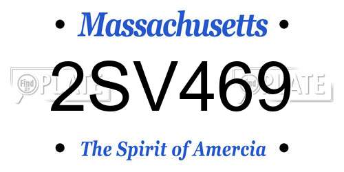 2SV469 Massachusetts License Plate