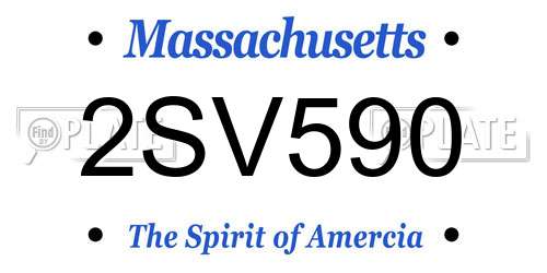 2SV590 Massachusetts License Plate
