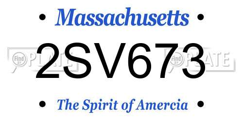 2SV673 Massachusetts License Plate