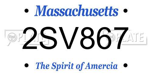 2SV867 Massachusetts License Plate