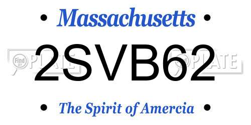 2SVB62 Massachusetts License Plate