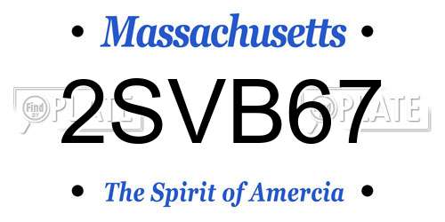 2SVB67 Massachusetts License Plate