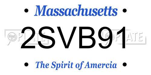 2SVB91 Massachusetts License Plate