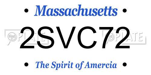2SVC72 Massachusetts License Plate