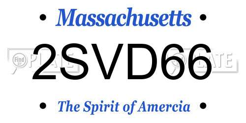 2SVD66 Massachusetts License Plate