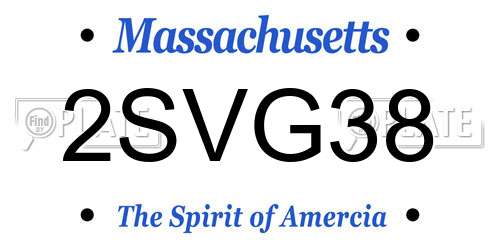 2SVG38 Massachusetts License Plate