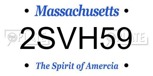 2SVH59 Massachusetts License Plate