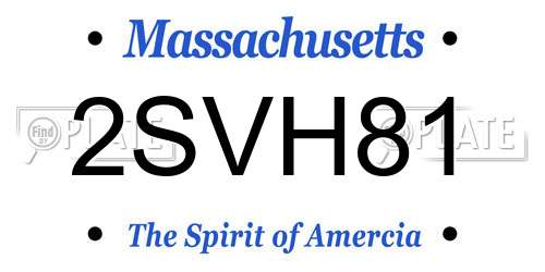 2SVH81 Massachusetts License Plate