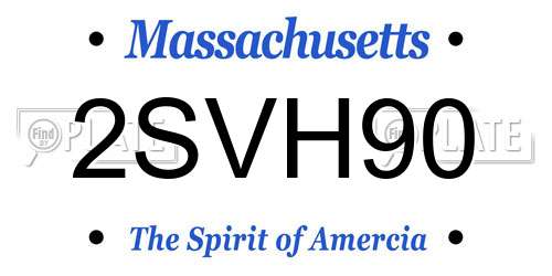 2SVH90 Massachusetts License Plate
