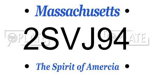 2SVJ94 Massachusetts License Plate