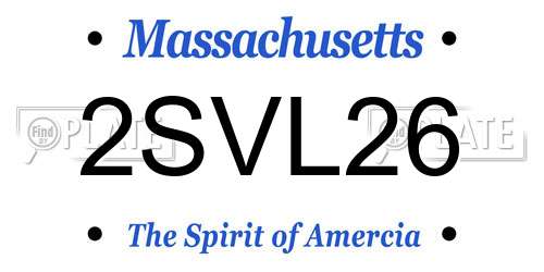 2SVL26 Massachusetts License Plate