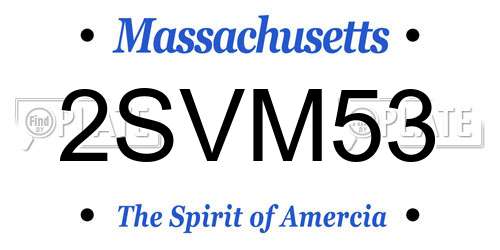 2SVM53 Massachusetts License Plate