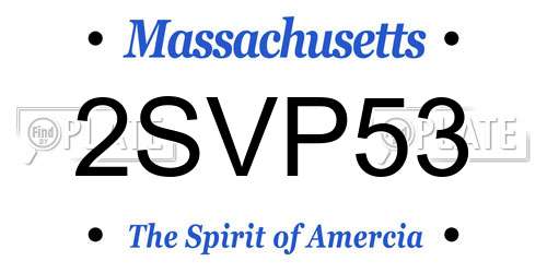 2SVP53 Massachusetts License Plate
