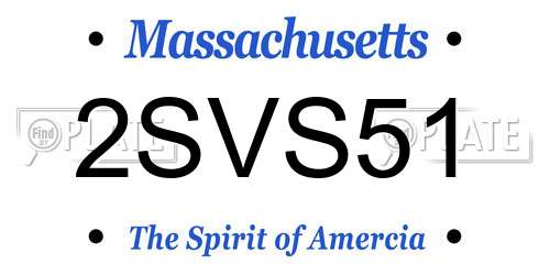 2SVS51 Massachusetts License Plate