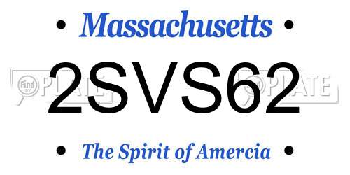 2SVS62 Massachusetts License Plate