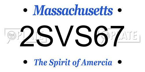 2SVS67 Massachusetts License Plate