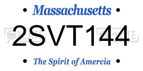 2SVT144 Massachusetts License Plate