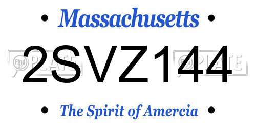 2SVZ144 Massachusetts License Plate