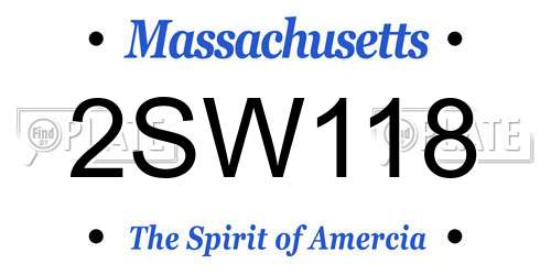 2SW118 Massachusetts License Plate