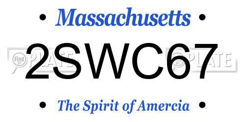 2SWC67 Massachusetts License Plate