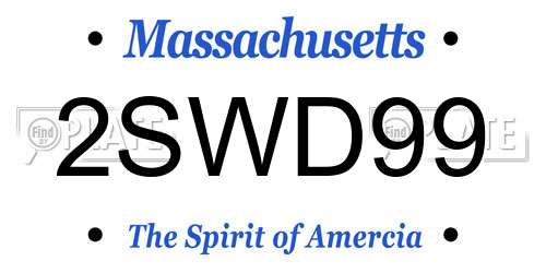 2SWD99 Massachusetts License Plate