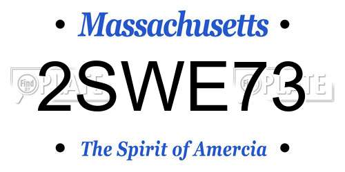 2SWE73 Massachusetts License Plate