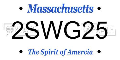 2SWG25 Massachusetts License Plate